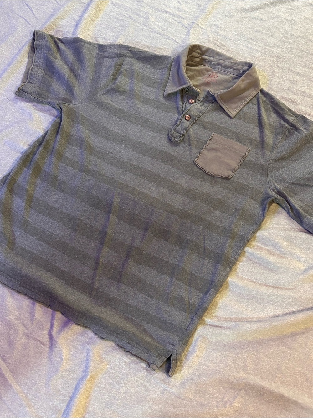 Urban Pipeline Grey Horizontal Striped Short Sleeve Polo Shirt Men's Size M
